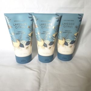BBW LAKESIDE CITRUS CREAMY BODY SCRUB X3